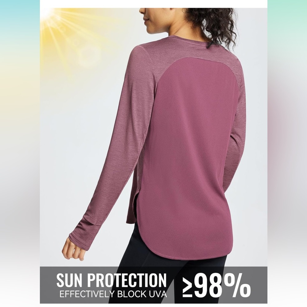 NWT Baleaf Women's Long Sleeve Top - Mauve - Picture 2 of 7